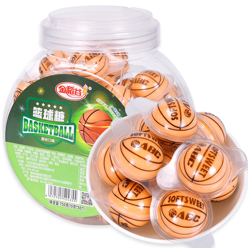 金稻谷 篮球造型软糖罐装