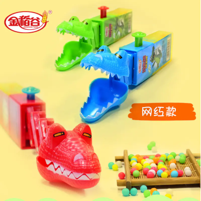 金稻谷伸缩鳄鱼钳玩具糖水果压片糖学生糖玩玩具网红零食厂家直销